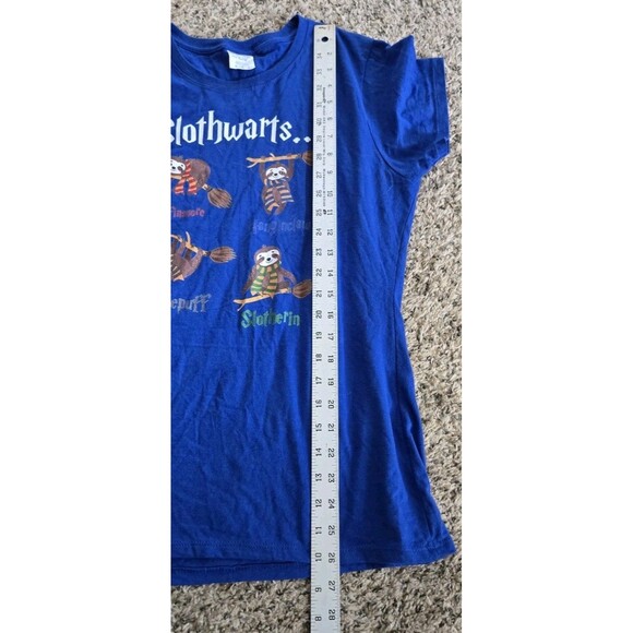 Harry Potter Slothwarts Sloth Shirt Unisex Top Funny Sloths Tee Blue Sz Medium M - Picture 9 of 9